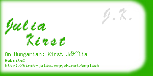 julia kirst business card